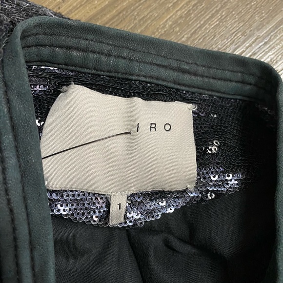 IRO Longina Sequin Jacket Charcoal Size 1 Small - Picture 11 of 16